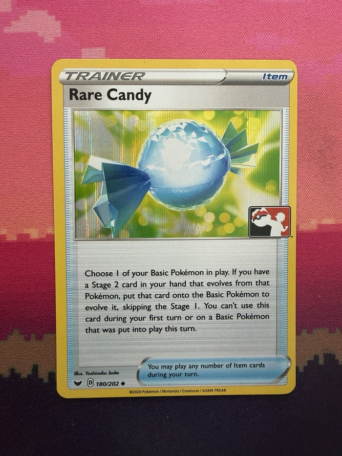 Pokemon Card Rare Candy Sword & Shield Prize Pack Stamped Holo 180/202 Near Mint