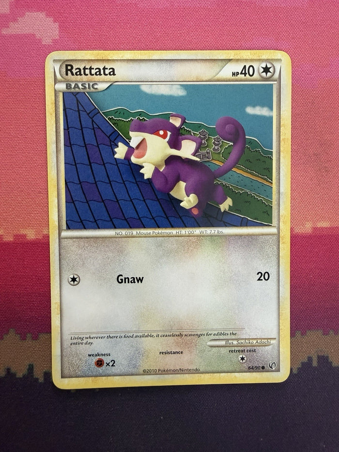 Pokemon Card Rattata HS Undaunted 64/90 Near Mint