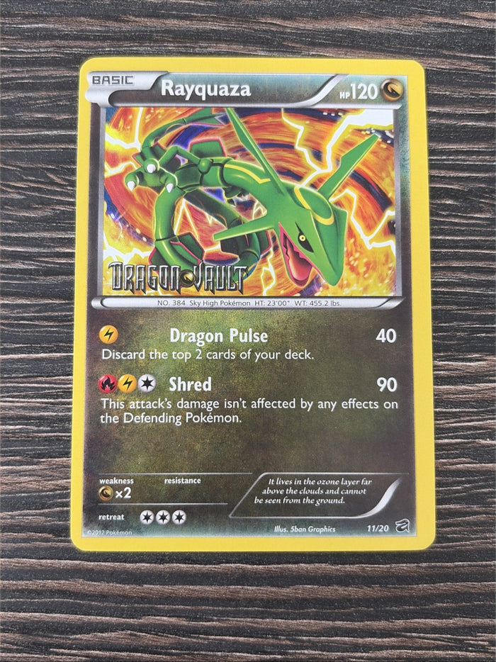 Pokemon Card Rayquaza Dragon Vault STAMPED 11/20 Holo Light Play Condition