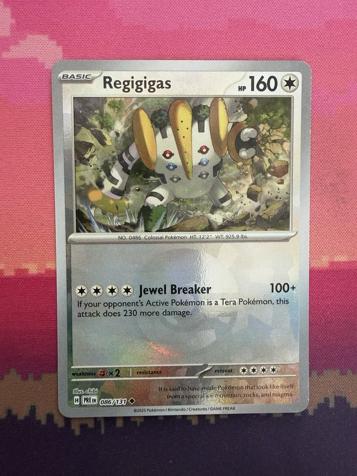 Pokemon Card Regigigas Prismatic Evolution Pokeball Reverse 086/131 Near Mint