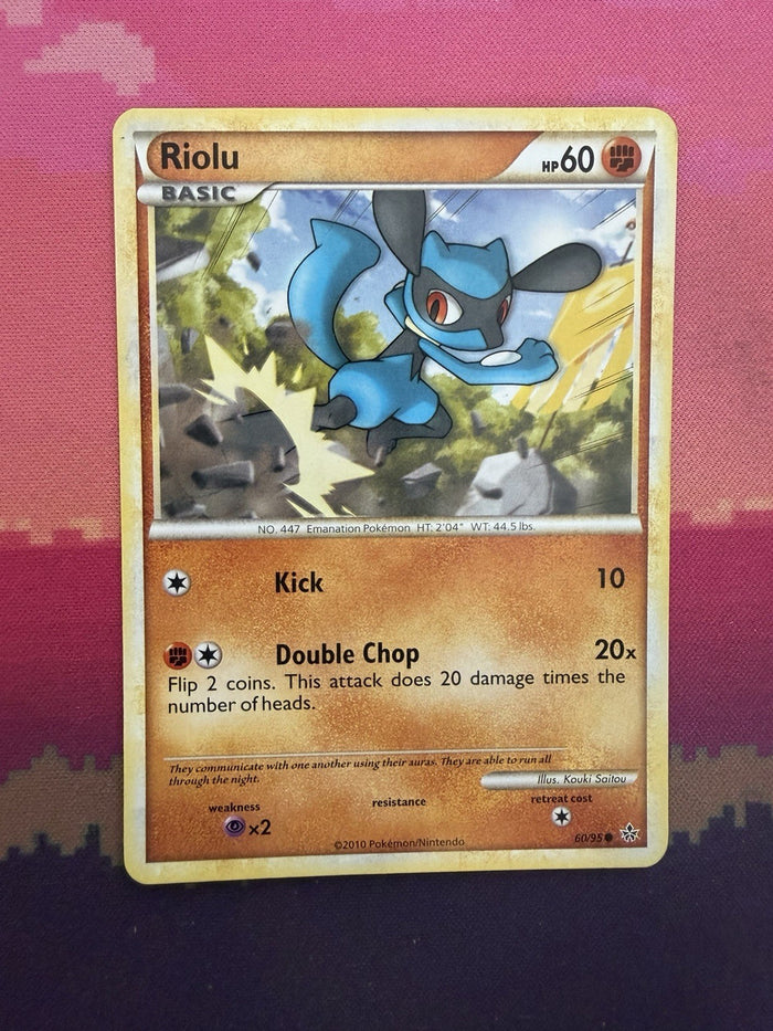 Pokemon Card Riolu HS Unleashed 60/95 Near Mint
