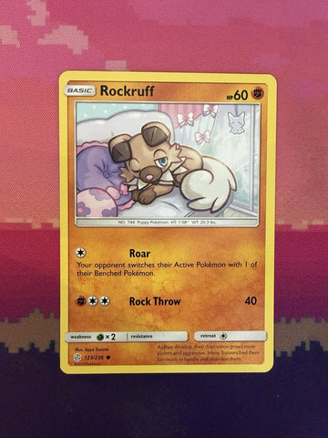 Pokemon Card Rockruff Cosmic Eclipse Common 123/236 Near Mint