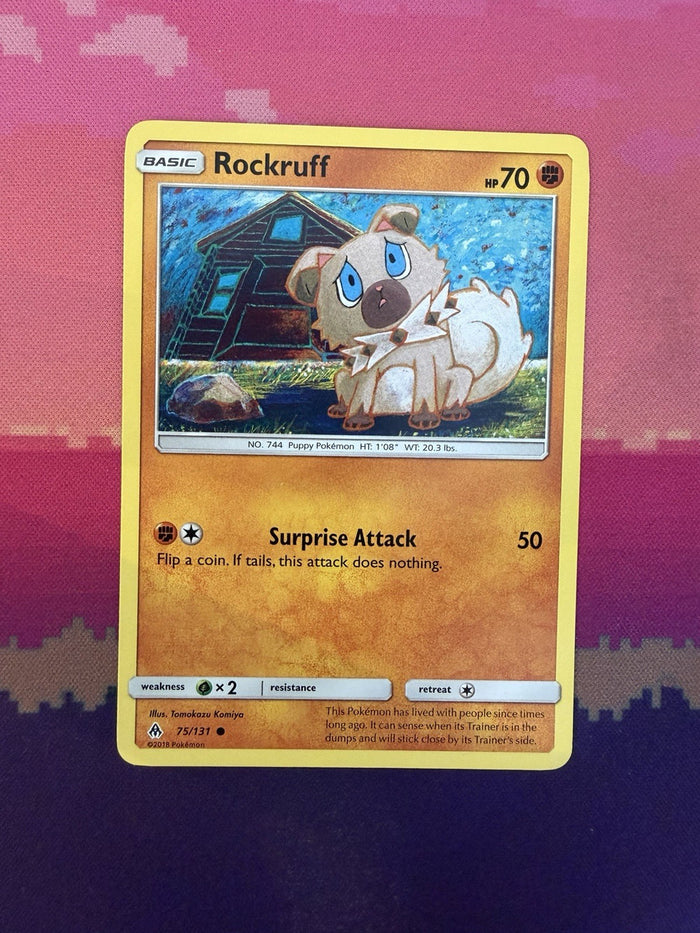Pokemon Card Rockruff Forbidden Light Common 75/131 Near Mint