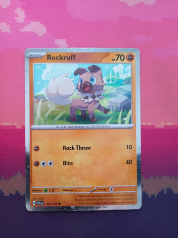 Pokemon Card Rockruff Paldea Evolved Cosmo Holo 116/193 Near Mint