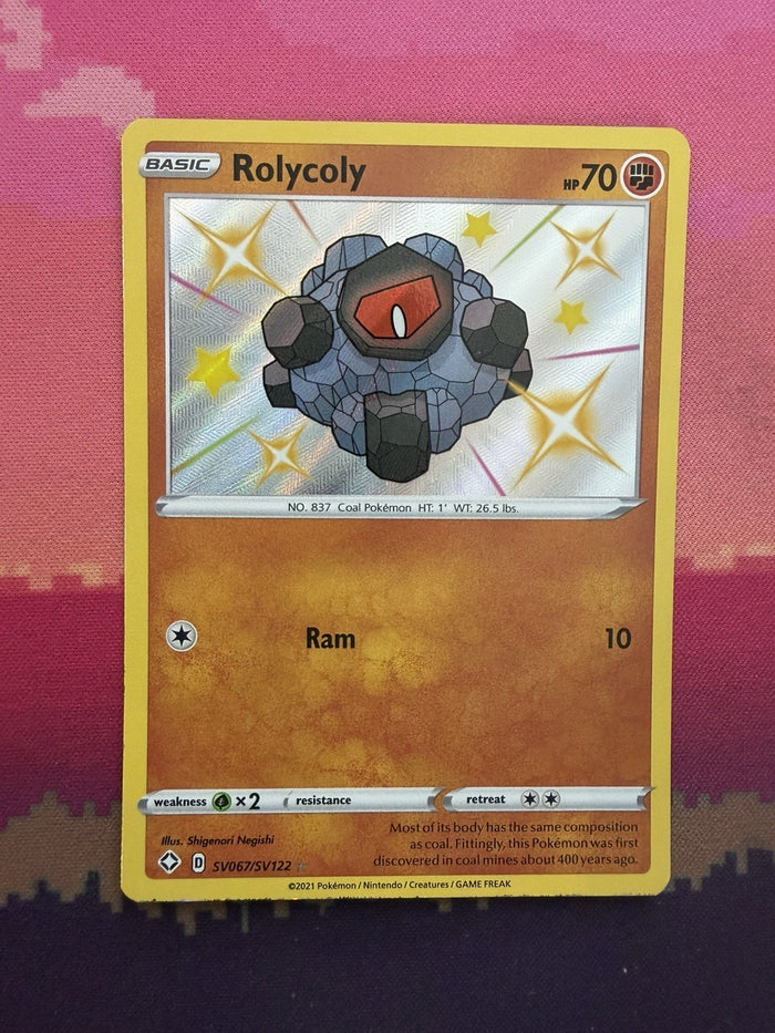 Pokemon Card Rolycoly Shining Fates Shiny SV067/SV122 Near Mint
