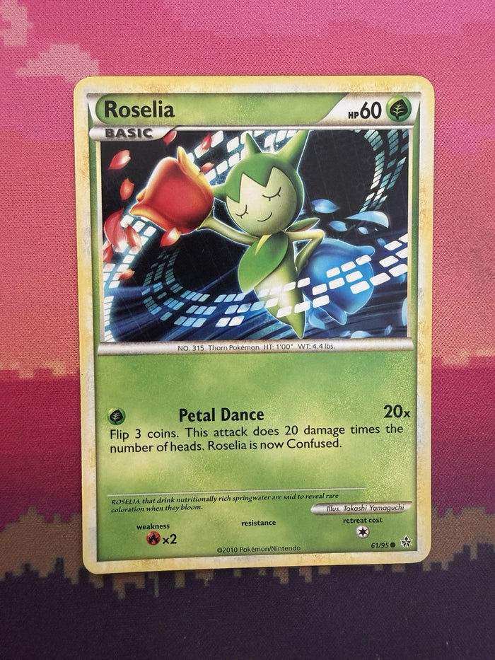 Pokemon Card Roselia HS Unleashed 61/95 Near Mint