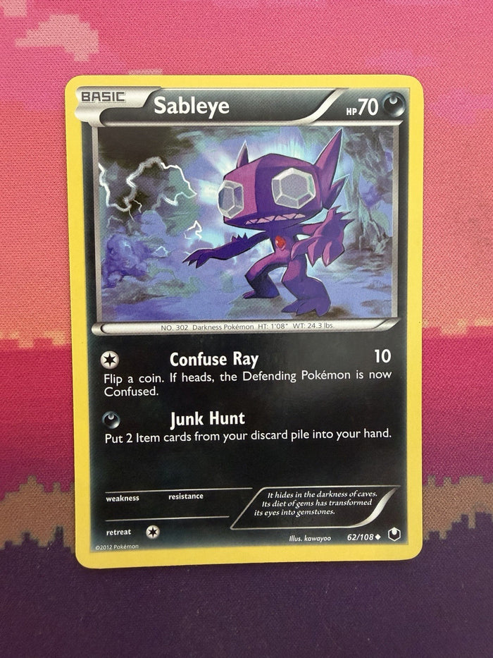 Pokemon Card Sableye Dark Explorers 62/108 Near Mint