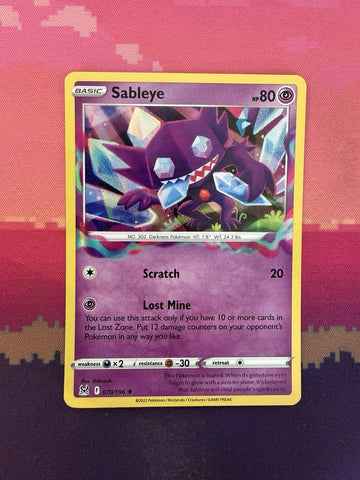 Pokemon Card Sableye Lost Origin Holo Rare 070/196 Near Mint