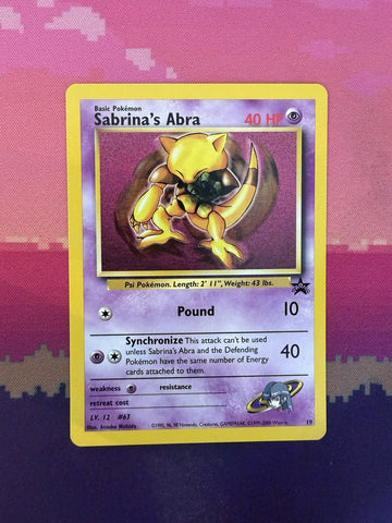 Pokemon Card Sabrina's Abra Black Star Promo 19 Near Mint