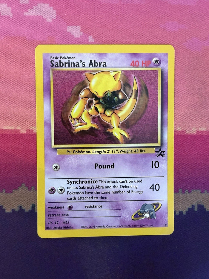 Pokemon Card Sabrina's Abra Black Star Promo 19 Near Mint