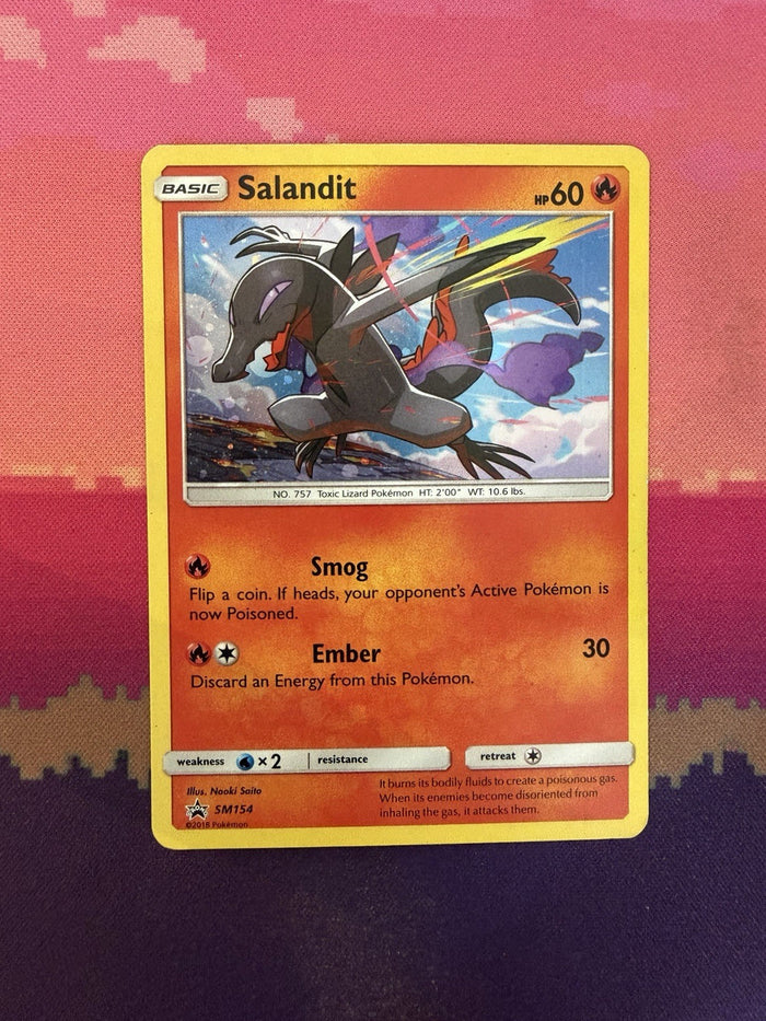 Pokemon Card Salandit Black Star Promo Cosmo Holo SM154 Near Mint