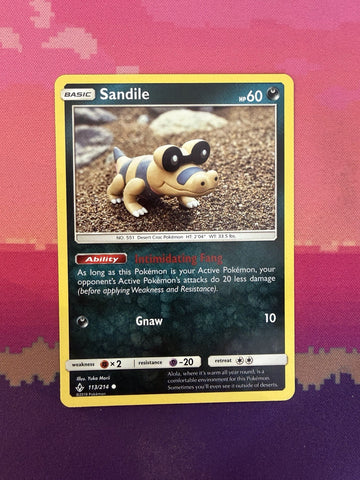Pokemon Card Sandile Unbroken Bonds Common 113/214 Near Mint