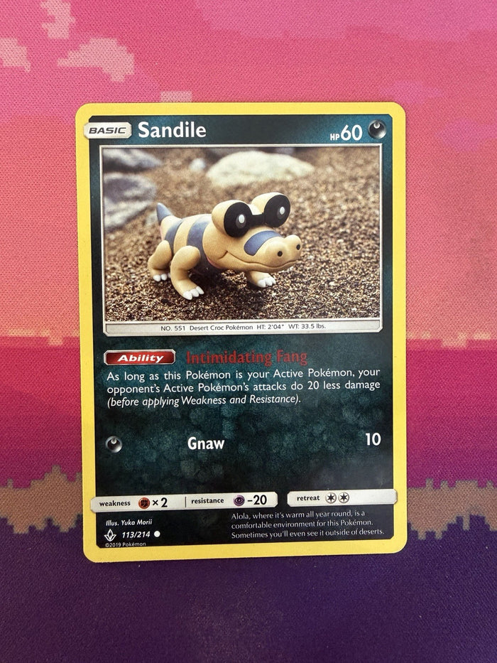 Pokemon Card Sandile Unbroken Bonds Common 113/214 Near Mint