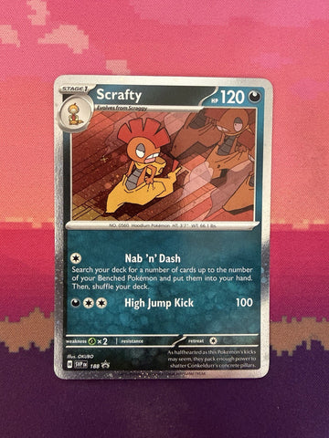 Pokemon Card Scrafty Black Star Promo 188 Near Mint