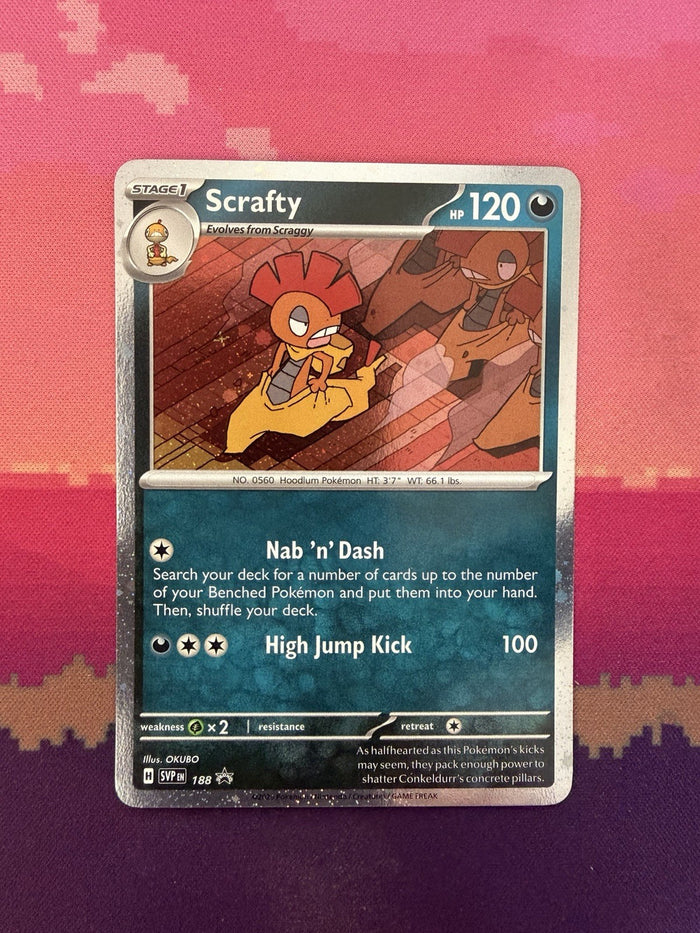 Pokemon Card Scrafty Black Star Promo 188 Near Mint