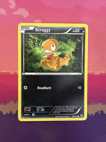 Pokemon Card Scraggy Black & White Common 68/114 Near Mint