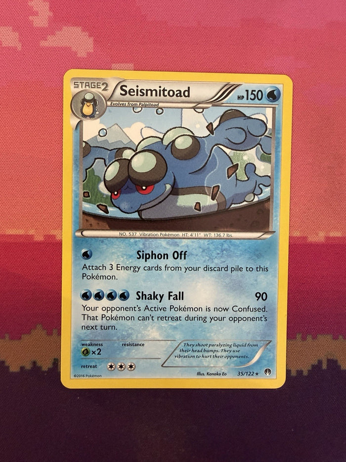 Pokemon Card Seismitoad BREAKpoint Rare 35/122 Near Mint