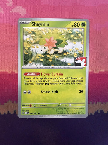 Pokemon Card Shaymin Destined Rivals Prize Pack Stamp Uncommon 010/182  NM