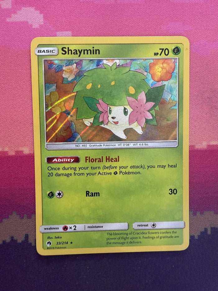 Pokemon Card Shaymin Lost Thunder Holo Rare 33/214 Near Mint