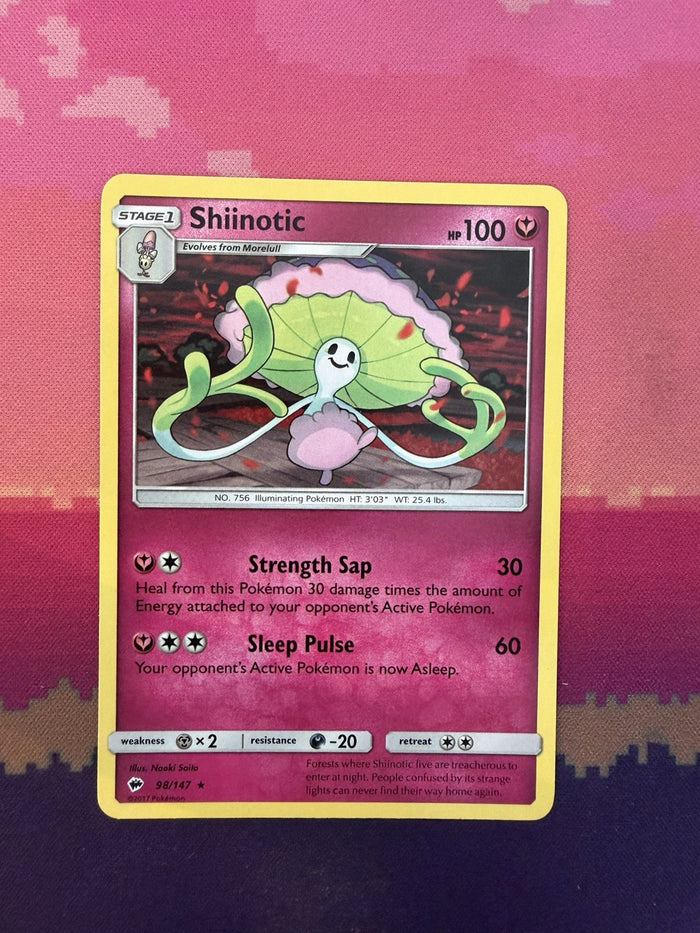 Pokemon Card Shiinotic Burning Shadows Rare 98/147 Near Mint
