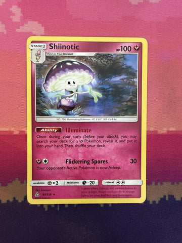 Pokemon Card Shiinotic Ultra Prism Rare Rare 93/156 Near Mint