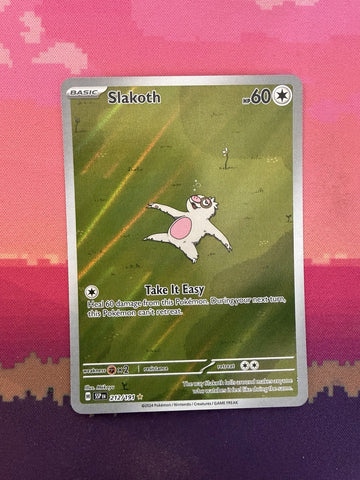 Pokemon Card Slakoth Surging Sparks Illustration Rare 212/191 Near Mint