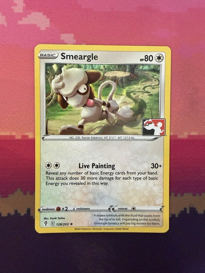 Pokemon Card Smeargle Evolving Skies Prize Pack Stamp 128/203 Near Mint