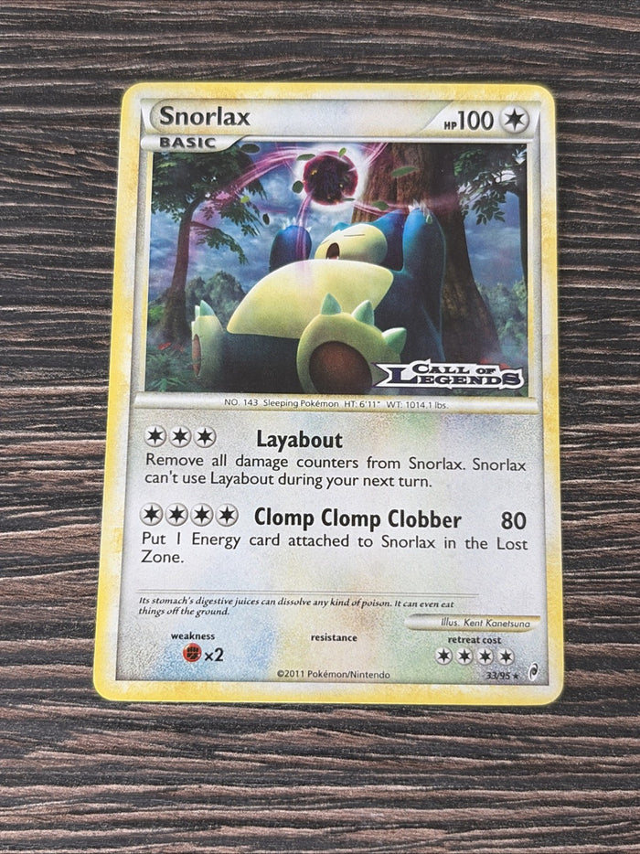 Pokemon Card Snorlax Call Of Legends Holo STAMPED Prerelease LP Condition