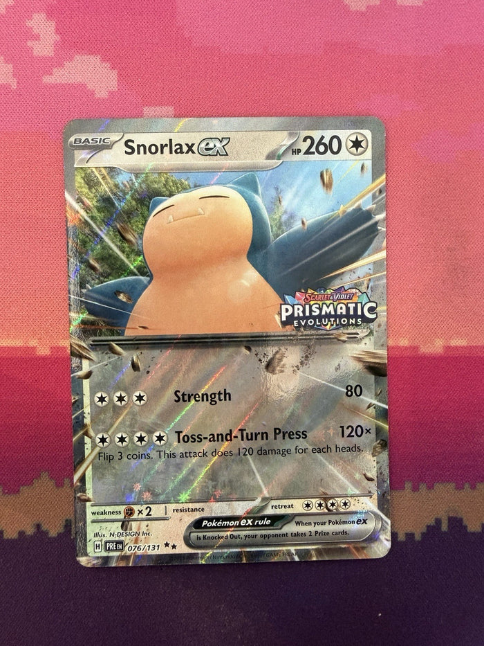 Pokemon Card Snorlax EX Prismatic Evolutions Stamped Double Rare 076/131 NM