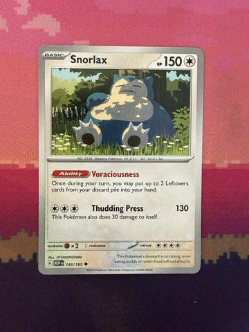 Pokemon Card Snorlax Scarlet & Violet 151 Uncommon 143/165 Near Mint