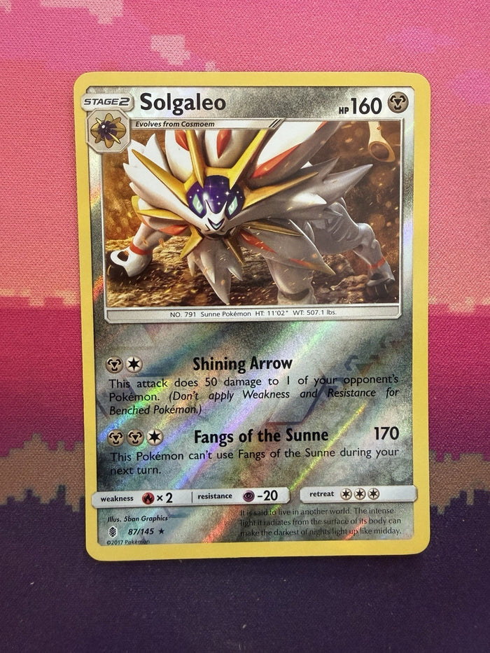 Pokemon Card Solgaleo Guardians Rising Reverse Holo 87/145 Near Mint