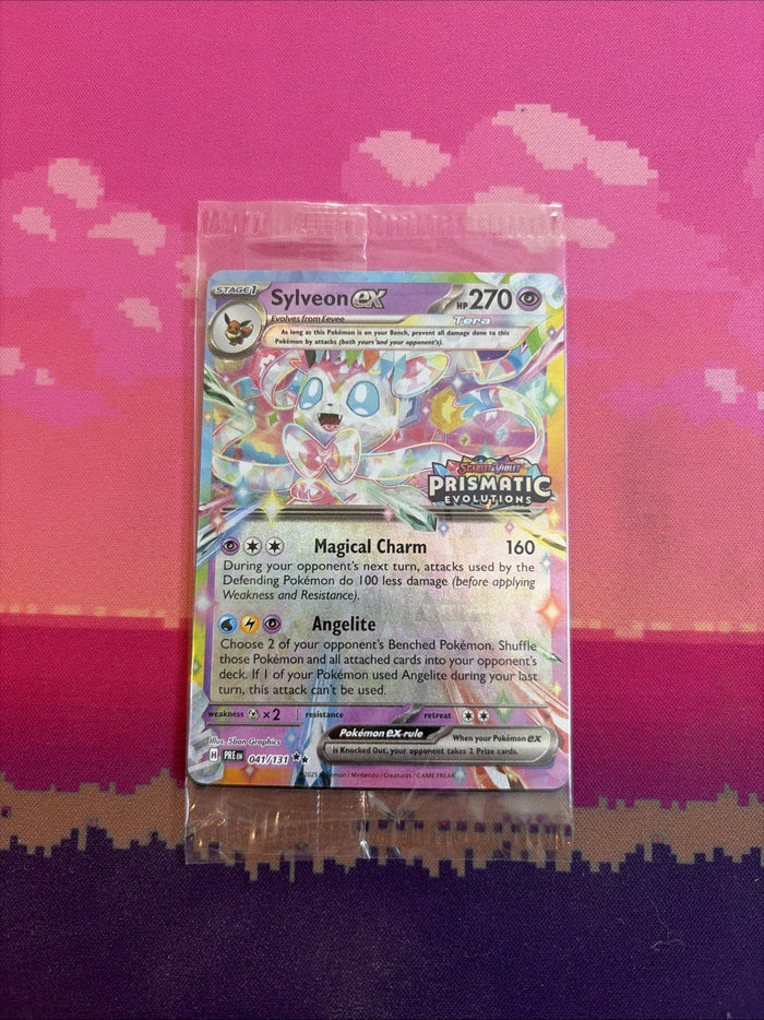 Pokemon Card Sylveon ex Prismatic Evolutions STAMPED 041/131 SEALED Near Mint