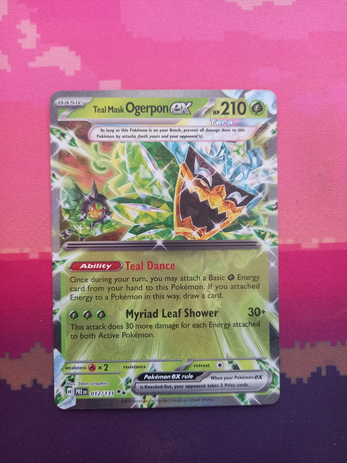 Pokemon Card Teal Mask Ogerpon EX Prismatic Evolution 012/131 Near Mint