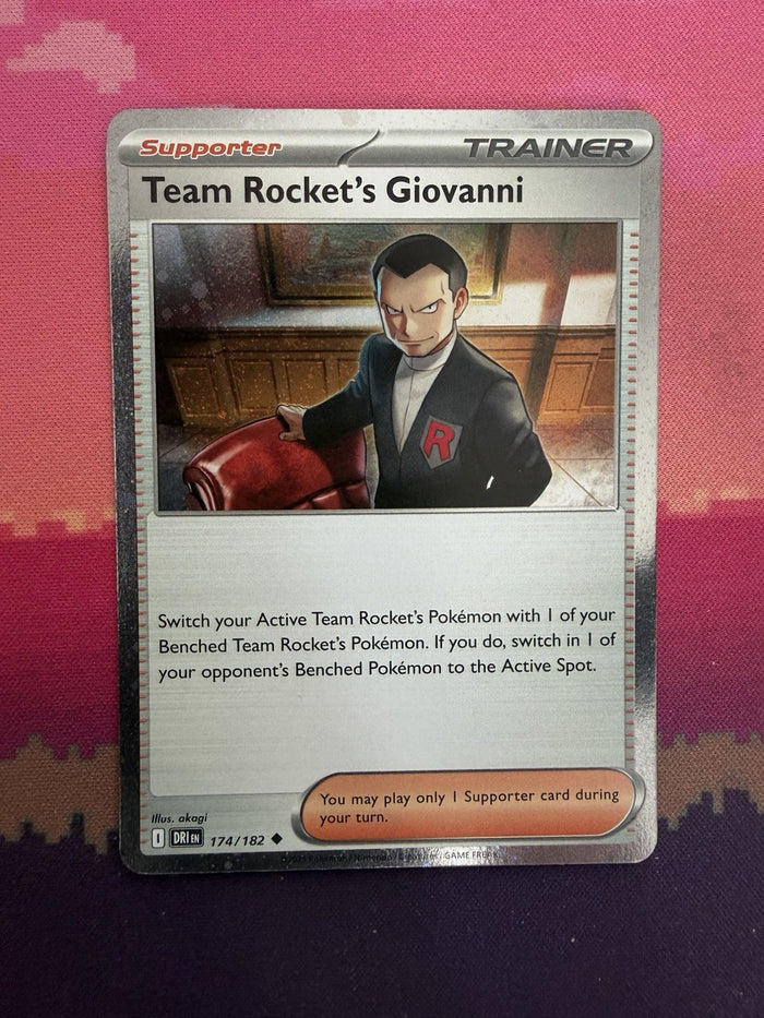 Pokemon Card Team Rocket's Giovanni Destined Rivals Cosmo Holo 174/182 NM