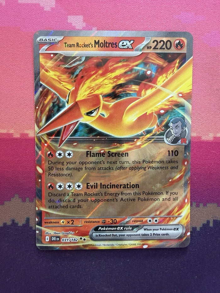 Pokemon Card Team Rocket's Moltres EX Destined Rivals 031/182 Near Mint