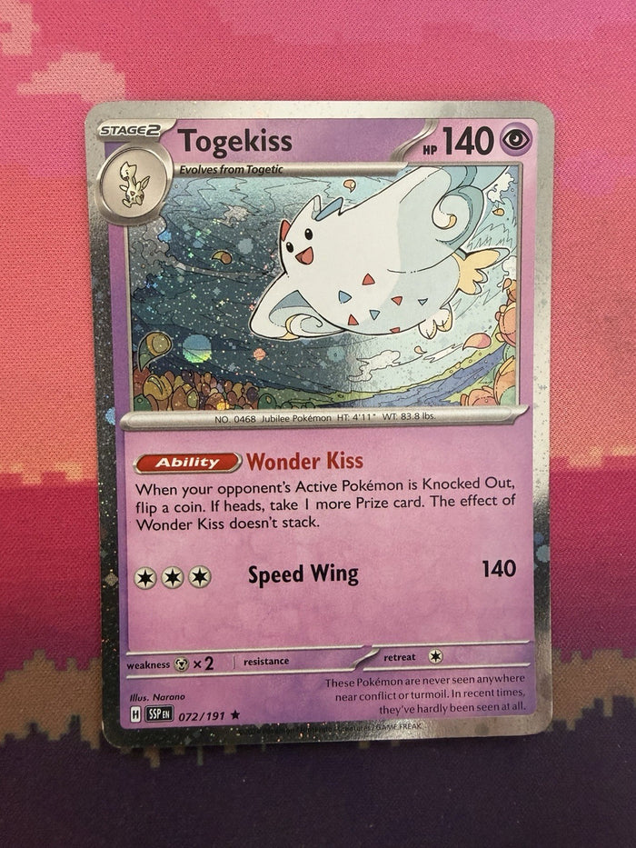 Pokemon Card Togekiss Surging Sparks Cosmo Holo 072/191 Near Mint