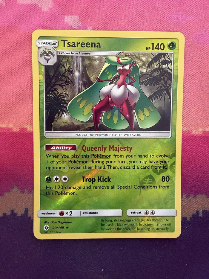 Pokemon Card Tsareena Sun & Moon Reverse Holo 20/149 Near Mint