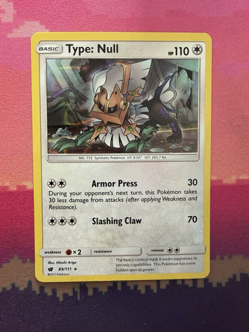 Pokemon Card Type: Null Crimson Invasion Holo Rare 89/111 Near Mint