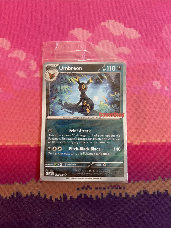 Pokemon Card Umbreon Game Stop Promo STAMPED 130/197 SEALED Near Mint