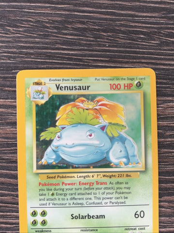 Pokemon Card Venusaur Base Set Holo Rare 15/102 Light Play Condition (back)