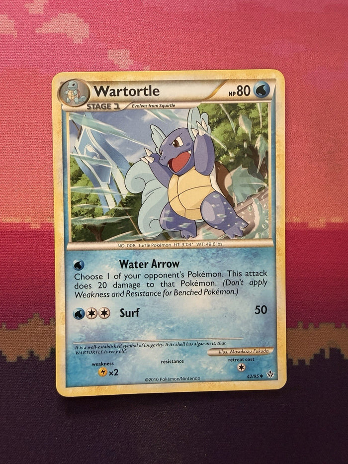 Pokemon Card Wartortle HS Unleashed 42/95  Near Mint