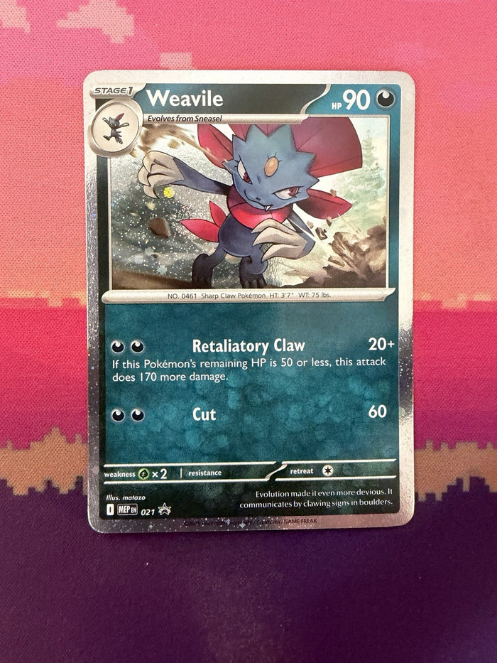 Pokemon Card Weavile Black Star Promo Cosmo Holo 021 Near Mint