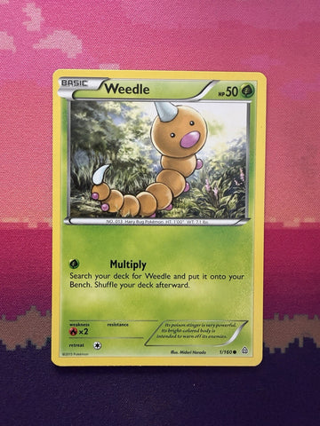 Pokemon Card Weedle Primal Clash 1/160  Near Mint