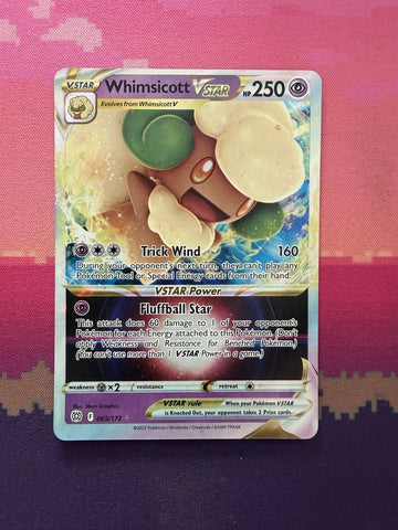 Pokemon Card Whimsicott VSTAR Brilliant Stars 065/172 Near Mint