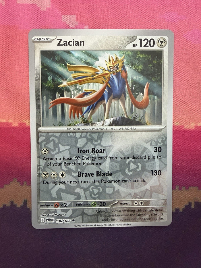 Pokemon Card Zacian Paradox Rift Reverse Holo 136/182 Near Mint