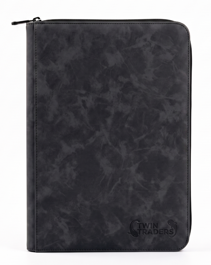 TwinTraders 9 Pocket Trading Card Binder | Premium Suede Texture | Black