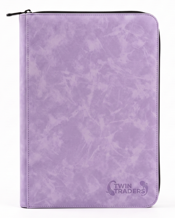 TwinTraders 9 Pocket Trading Card Binder | Premium Suede Texture | Purple