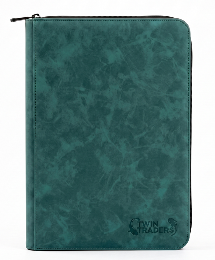 TwinTraders 9 Pocket Trading Card Binder | Premium Suede Texture |Dark Turquoise