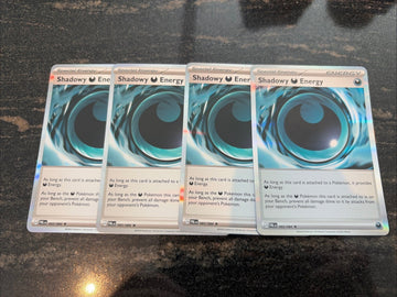 x4 Shadowy Darkness Energy - 083/084 Pitch Black Pokemon TCG Rare Holo Playset