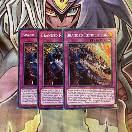 SDAZ-EN032 x3 Branded Retribution Super Rare Excellent Condition Yugioh